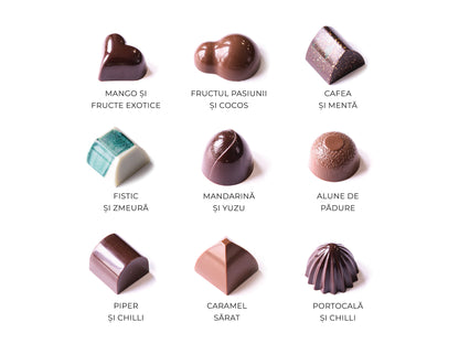 Colectia EXOTIC INTENSE -  9 praline belgiene artizanale cu gusturi exotice