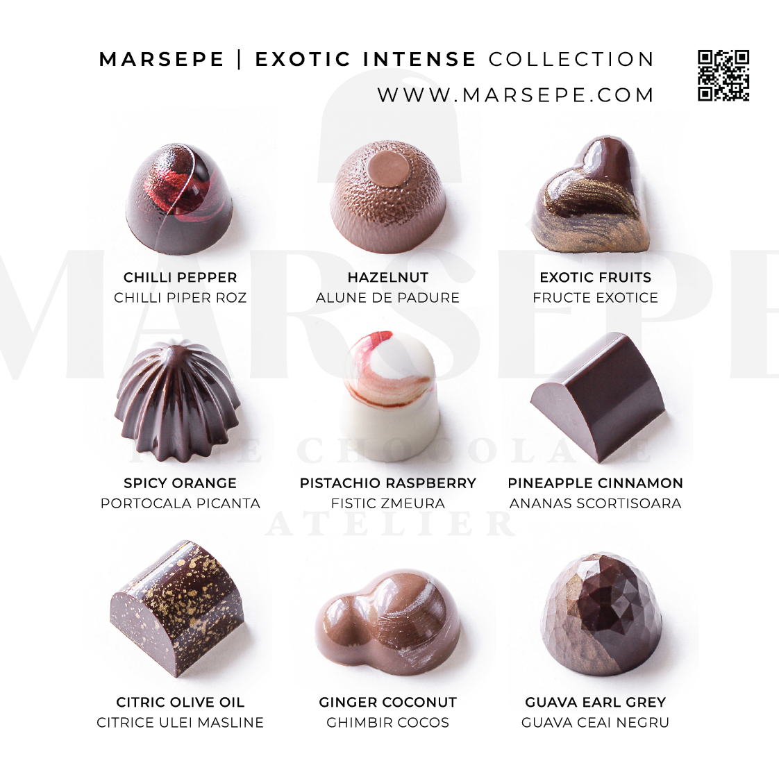 Artisanal Belgian chocolates with exotic flavors - EXOTIC INTENSE 9-piece collection
